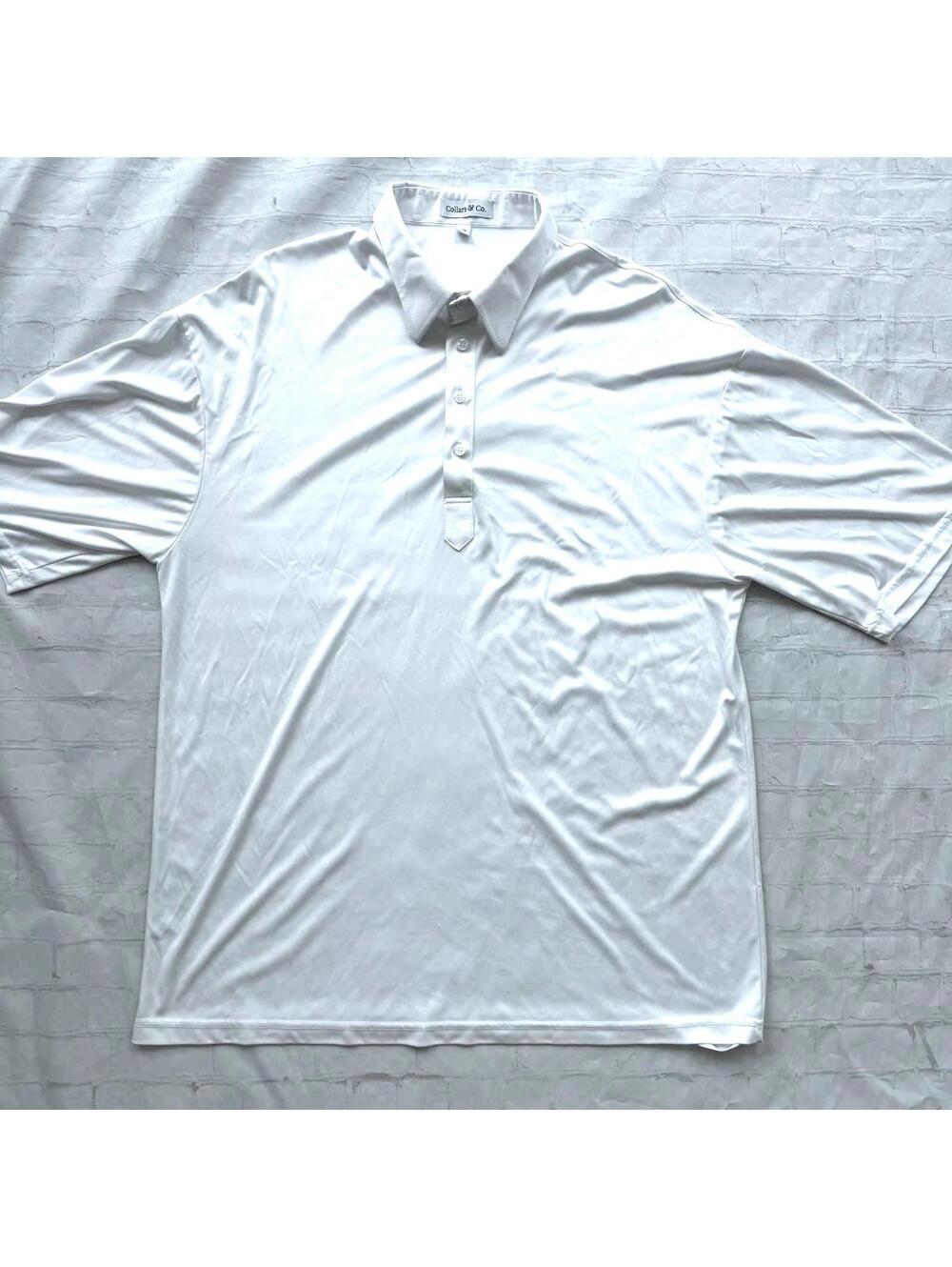 Collars & Co. Men's White Short Sleeve Polo Shirt Golf Spead Collar 3X XXXL